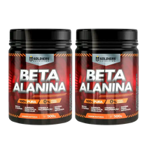 Dois potes de suplemento beta alanina 500g sabor natural para resistência e recuperação muscular