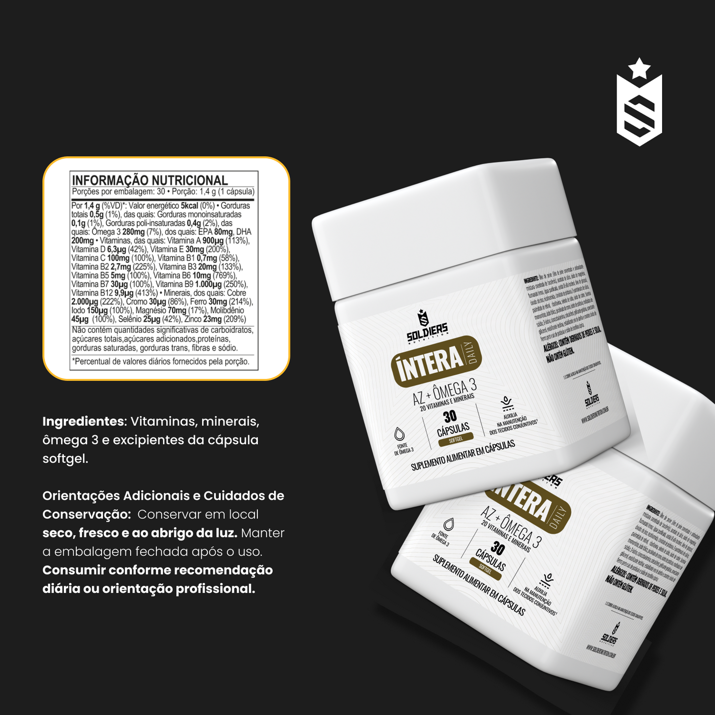 Multivitamínico AZ + Ômega 3 - 30 Caps - Íntera Daily