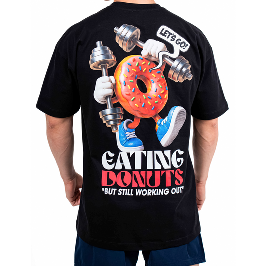 Camiseta Oversized Eating Donuts Preto - Soldiers Nutrition