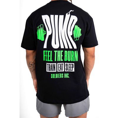 Camiseta Oversized Graphic Pump Preto - Soldiers Nutrition