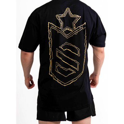 Camiseta Oversized Golden EmBlem Preto - Soldiers Nutrition