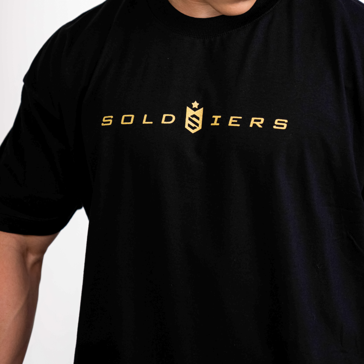 Camiseta Oversized Golden EmBlem Preto - Soldiers Nutrition