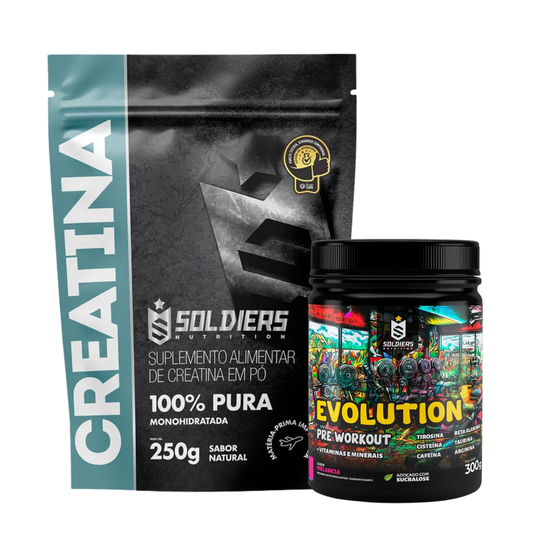 Kit Creatina 250g + Pré Treino Evolution 300g
