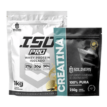 Kit: Whey Protein Isolado ISO PRO 1kg + Creatina 250g - Soldiers Nutrition