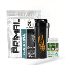 KIT PRIMEIRO PASSO Whey 1Kg, Creatina, Multivitamínico e Coqueteleira