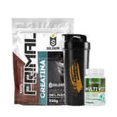 KIT PRIMEIRO PASSO Whey 1Kg, Creatina, Multivitamínico e Coqueteleira