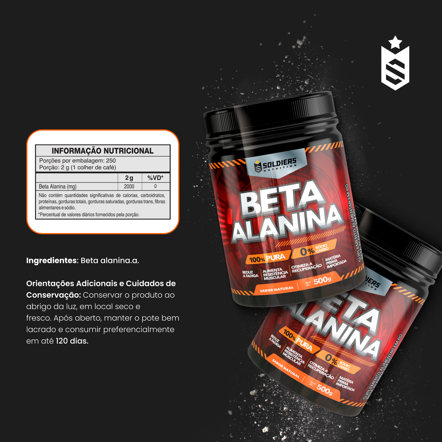 Beta Alanina 100% Pura - 500g
