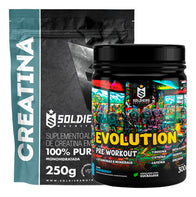 Kit: Creatina 250g + Pré Treino Evolution 300g - Soldiers Nutrition