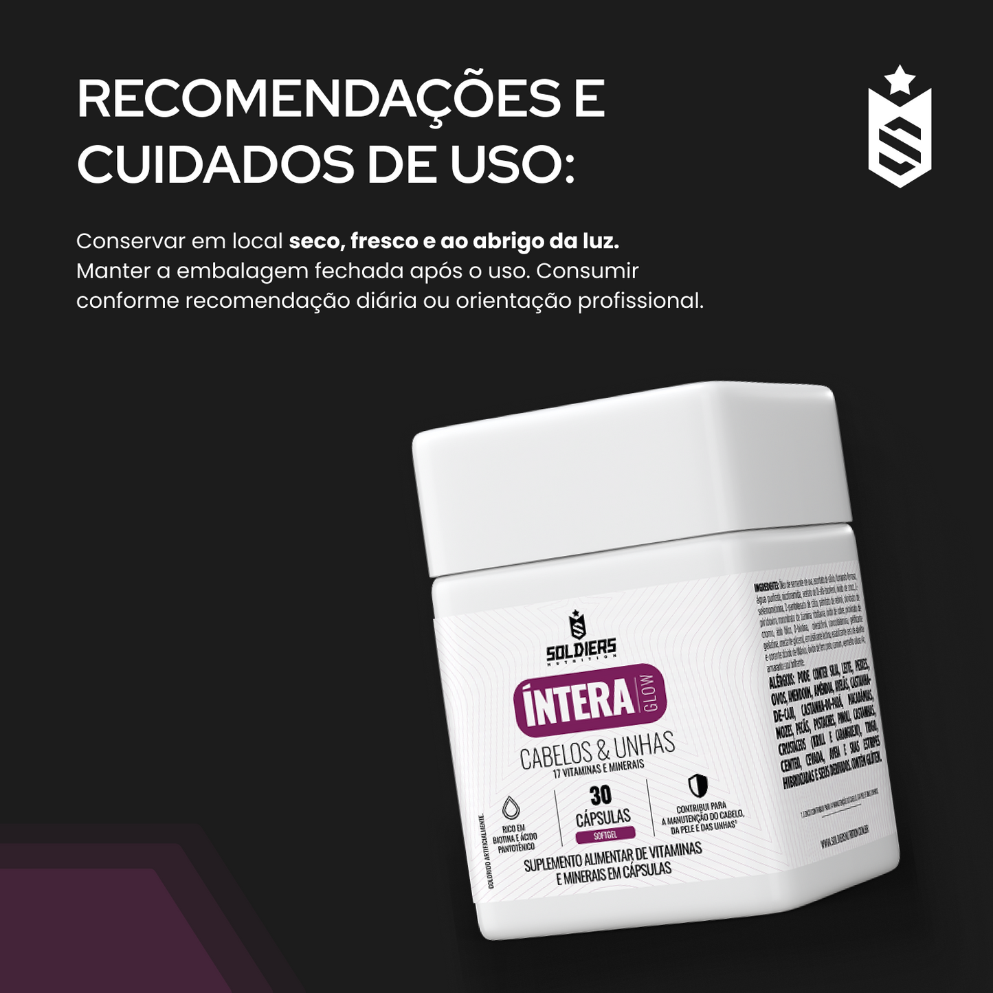 Multivitamínico Cabelos & Unhas 30 Cáps - Íntera Glow