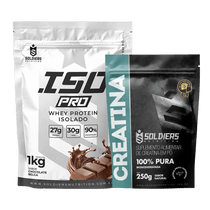 Kit: Whey Protein Isolado ISO PRO 1kg + Creatina 250g - Soldiers Nutrition