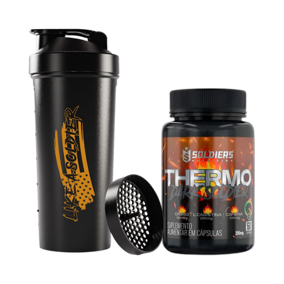 Kit: Coqueteleira Slim Like a Soldiers + Thermo Dark - Soldiers Nutrition