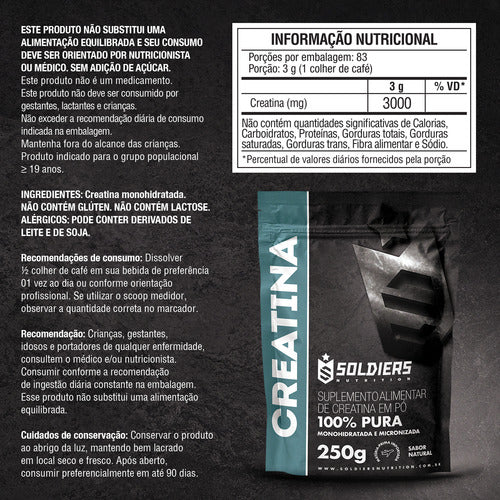 Kit: Creatina 250g + Pré Treino Evolution 300g - Soldiers Nutrition
