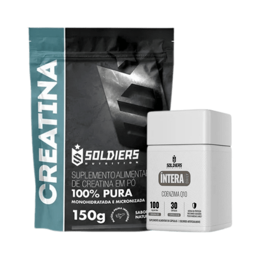 Kit: Creatina 150g + Coenzima Q10 Íntera - Soldiers Nutrition