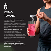 Kit: Creatina Monohidratada Pote 300g 100% Pura + Pré Treino Evolution 300g - Soldiers Nutrition