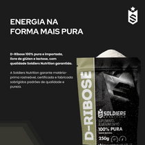 D - Ribose 250g - 100% Puro Importado - Soldier Nutrition