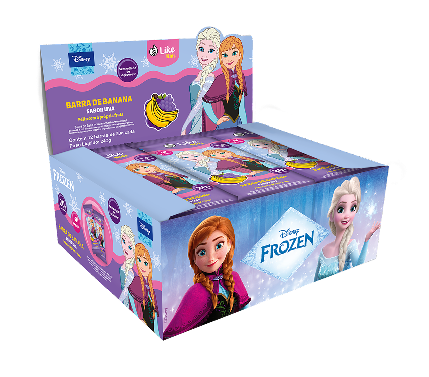 Barra Banana Uva Sem Açúcar Vegana Caixa 3 Un - Like Kids