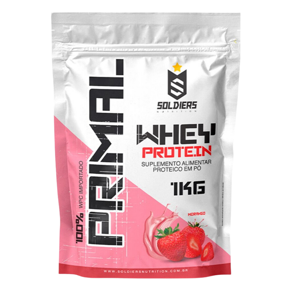 Whey Protein Primal Morango 1Kg - Soldiers Nutrition
