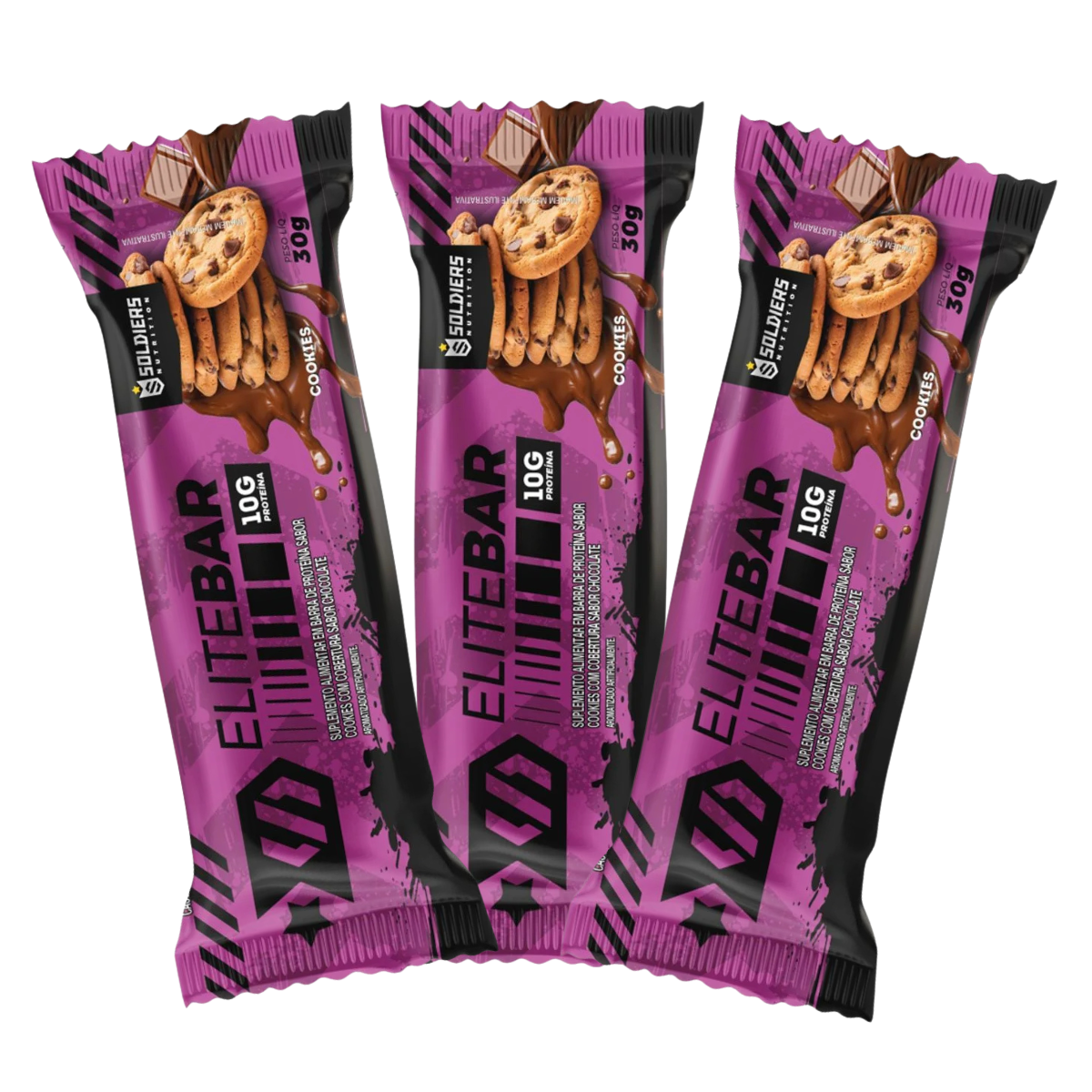 Kit: Elitebar 30g Barra De Proteína 3Un - Soldiers Nutrition