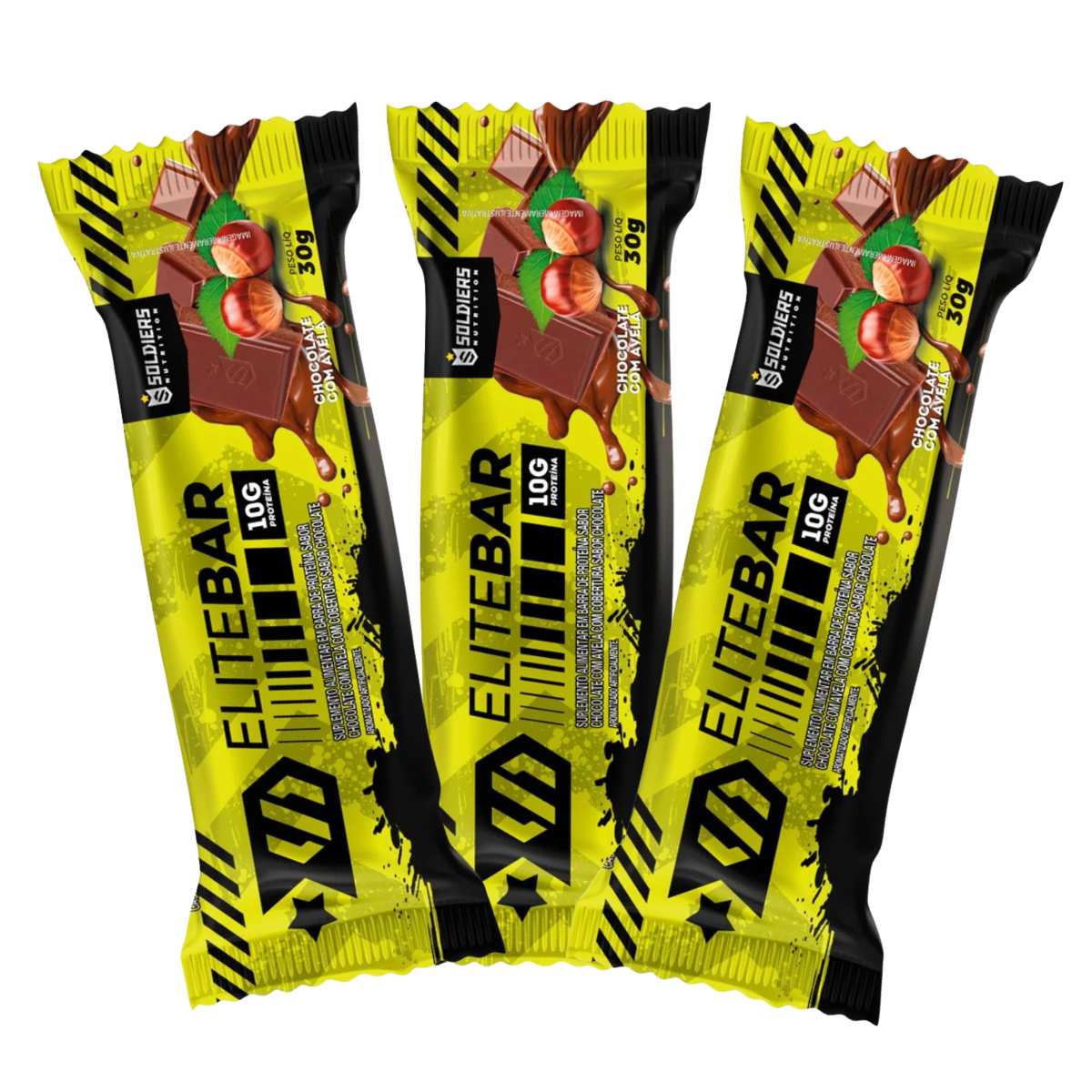 Kit: Elitebar 30g Barra De Proteína 3Un - Soldiers Nutrition