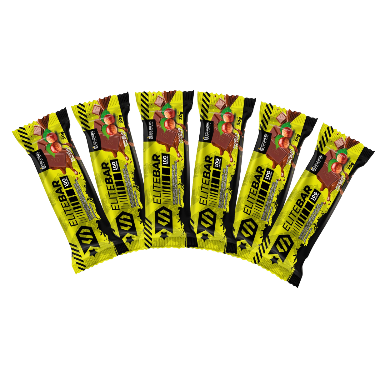 Kit: Elitebar 30g Barra De Proteína 6Un - Soldiers Nutrition