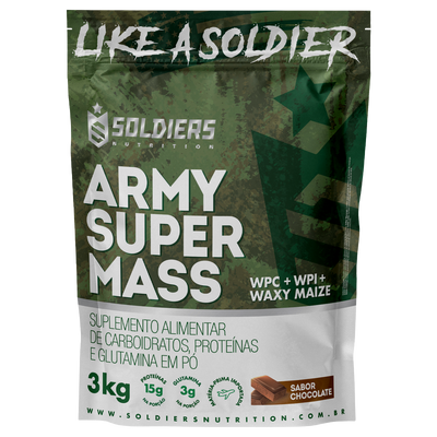 Hipercalórico Army Super Mass Chocolate 3Kg - Soldiers Nutrition