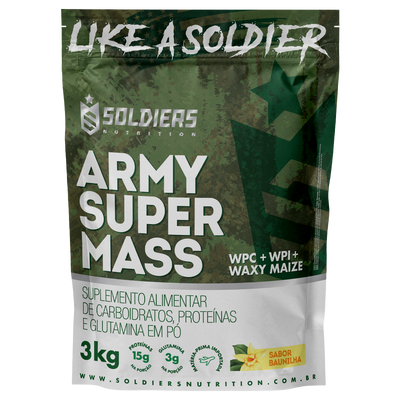 Hipercalórico Army Super Mass Baunilha 3Kg - Soldiers Nutrition