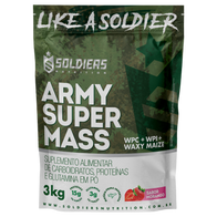 Hipercalórico Army Super Mass Morango 3Kg - Soldiers Nutrition