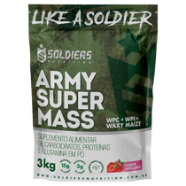 Hipercalórico Army Super Mass Morango 3Kg - Soldiers Nutrition