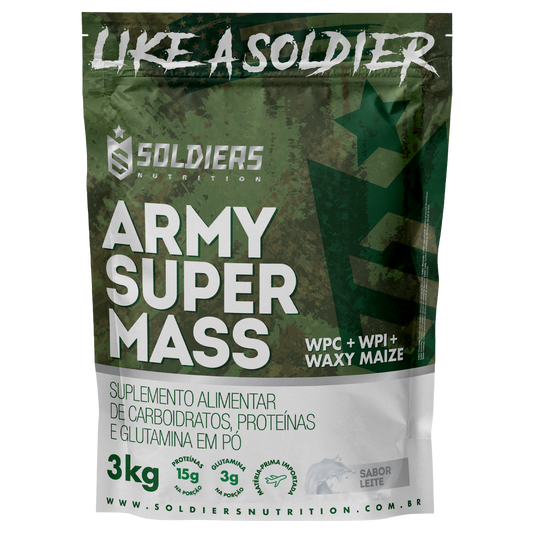 Hipercalórico Army Super Mass Leite 3Kg - Soldiers Nutrition