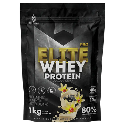 Whey Protein Elite Pro Concentrado 80% Baunilha 1Kg - Soldiers Nutrition