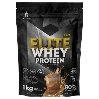 Whey Protein Elite Pro Concentrado 80% Mocaccino 1kg - Soldiers Nutrition