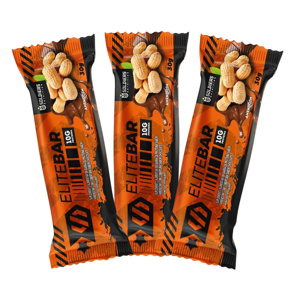 Kit: Elitebar 30g Barra De Proteína 3Un - Soldiers Nutrition