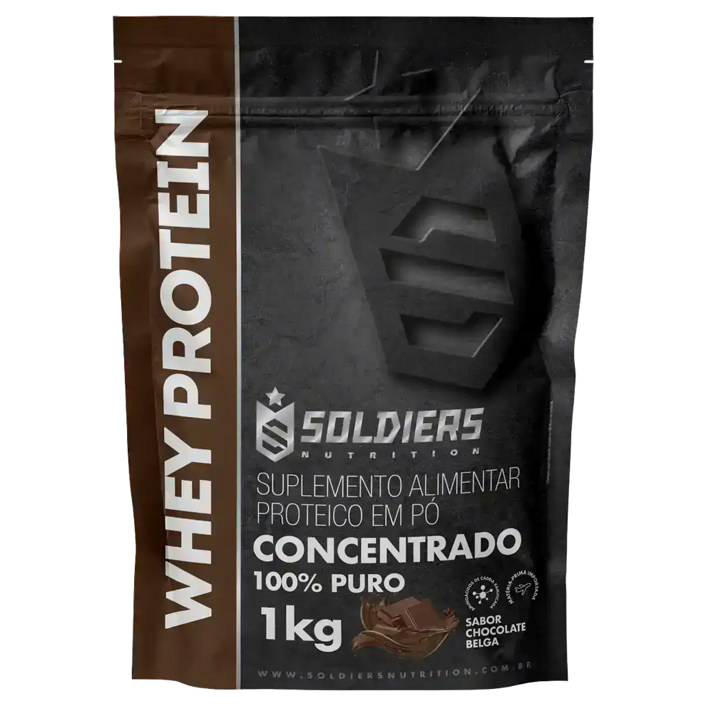 Whey Protein Concentrado Chocolate Belga 1kg - Soldiers Nutrition