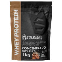 Whey protein concentrado em pó sabor cookies and cream, embalagem 1kg, suplemento alimentar