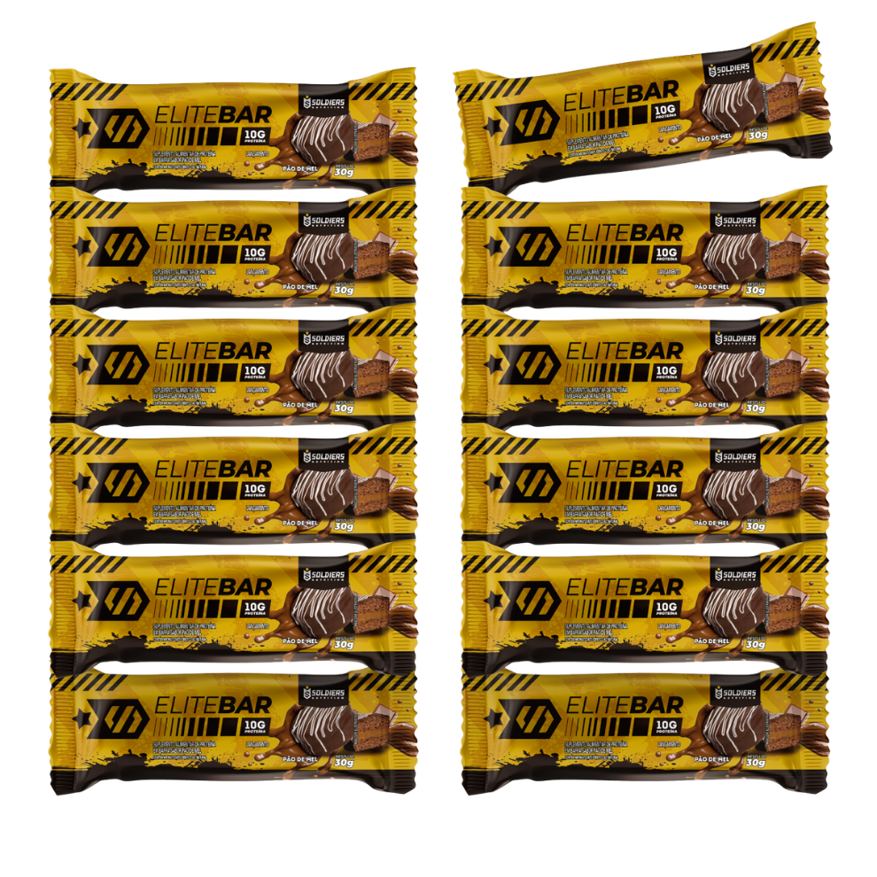 Barras de Proteína 30g - Elite Bar Pão de Mel Display c/12un