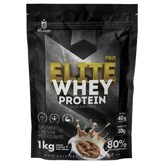 Whey Protein Elite Pro Concentrado 80% Cookies 1kg - Soldiers Nutrition