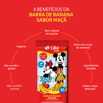 Barrinha de Banana 20g Sem Açúcar Sabor Maçã 3un - Like Kids