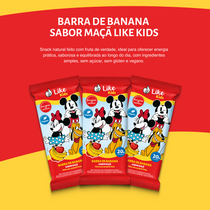 Barrinha de Banana 20g Sem Açúcar Sabor Maçã 3un - Like Kids