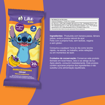 Barrinha de Banana 20g Sem Açúcar Sabor Açai 3un - Like Kids