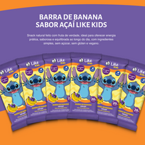 Barrinha de Banana 20g Sem Açúcar Sabor Açai 12un - Like Kids