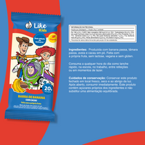 Barrinha de Banana 20g Sem Açúcar Sabor Cacau 3un - Like Kids