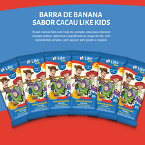 Barrinha de Banana 20g Sem Açúcar Sabor Cacau 6un - Like Kids