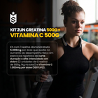 Kit Creatina Monohidratada 500g - 2 un + Vitamina C Em Pó 500g 2