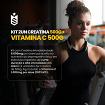 Kit Creatina Monohidratada 500g - 2 un + Vitamina C Em Pó 500g