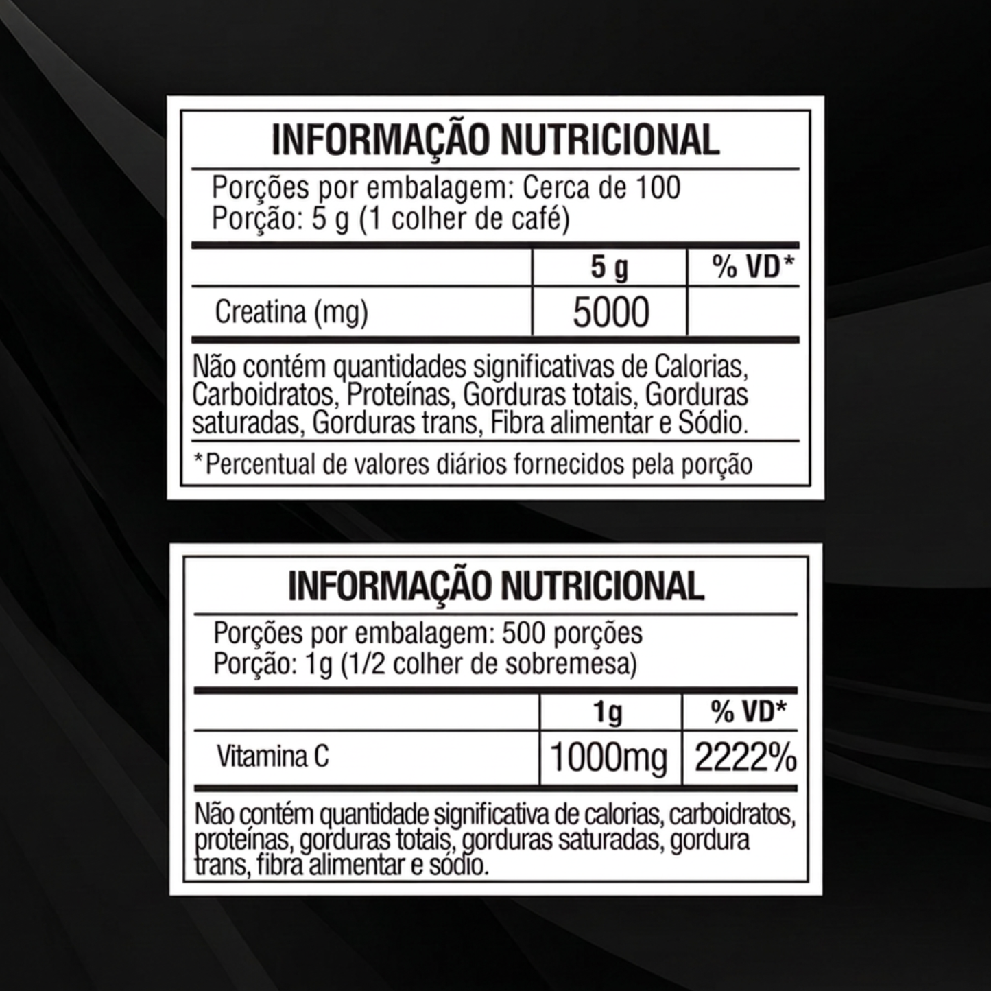 Kit Creatina Monohidratada 500g - 2 un + Vitamina C Em Pó 500g