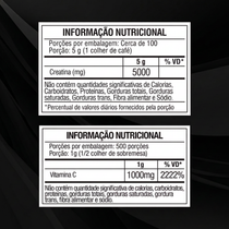 Kit Creatina Monohidratada 500g - 2 un + Vitamina C Em Pó 500g