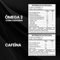 Kit Cafeína 60 Cáps + Ômega 3 com Coenzima Q10 60 Cáps