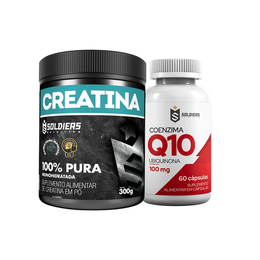 Kit Coenzima Q10 100mg 60 Cáps + Creatina Monohidratada Pote 300g