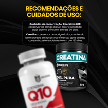 Kit Coenzima Q10 100mg 60 Cáps + Creatina Monohidratada Pote 300g