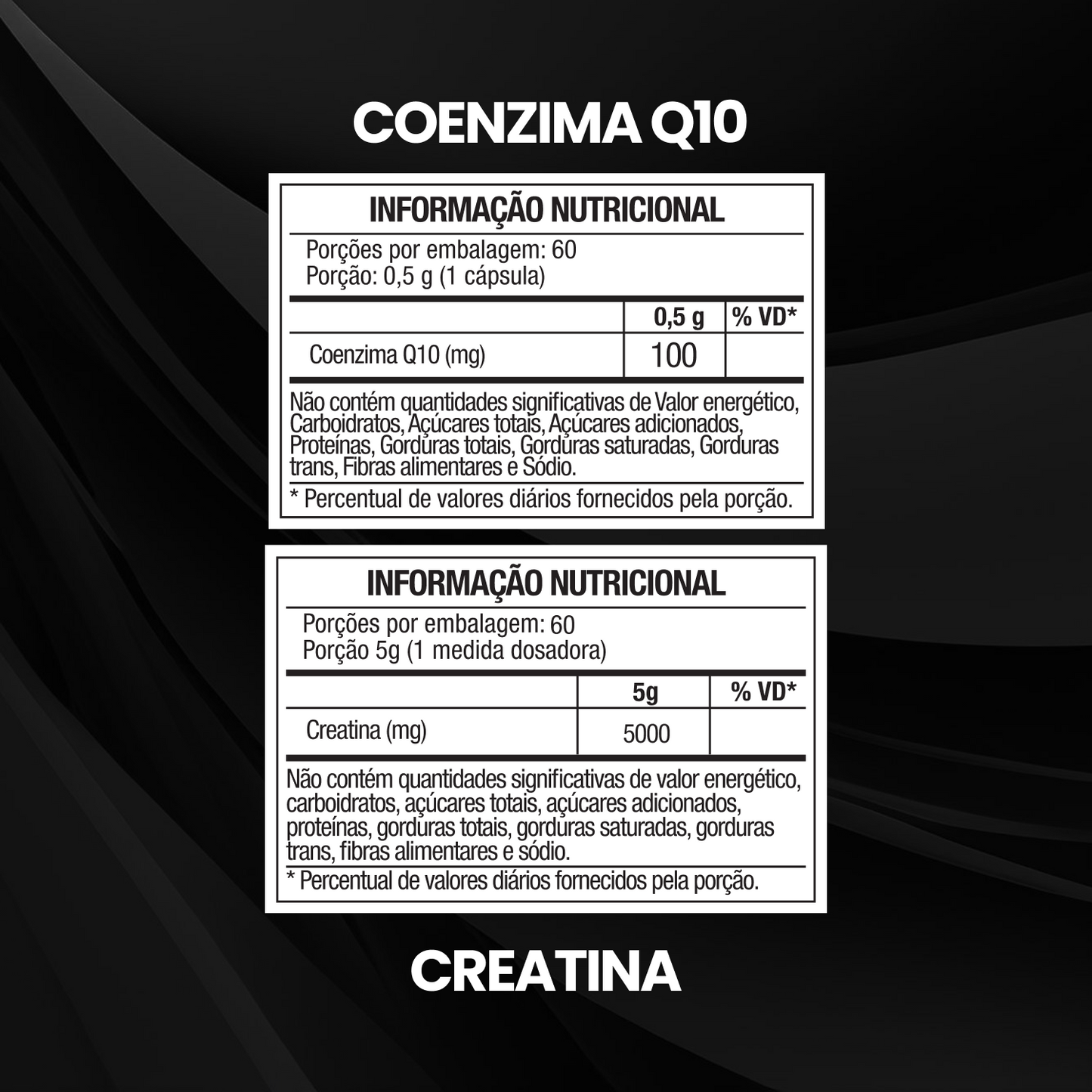 Kit Coenzima Q10 100mg 60 Cáps + Creatina Monohidratada Pote 300g